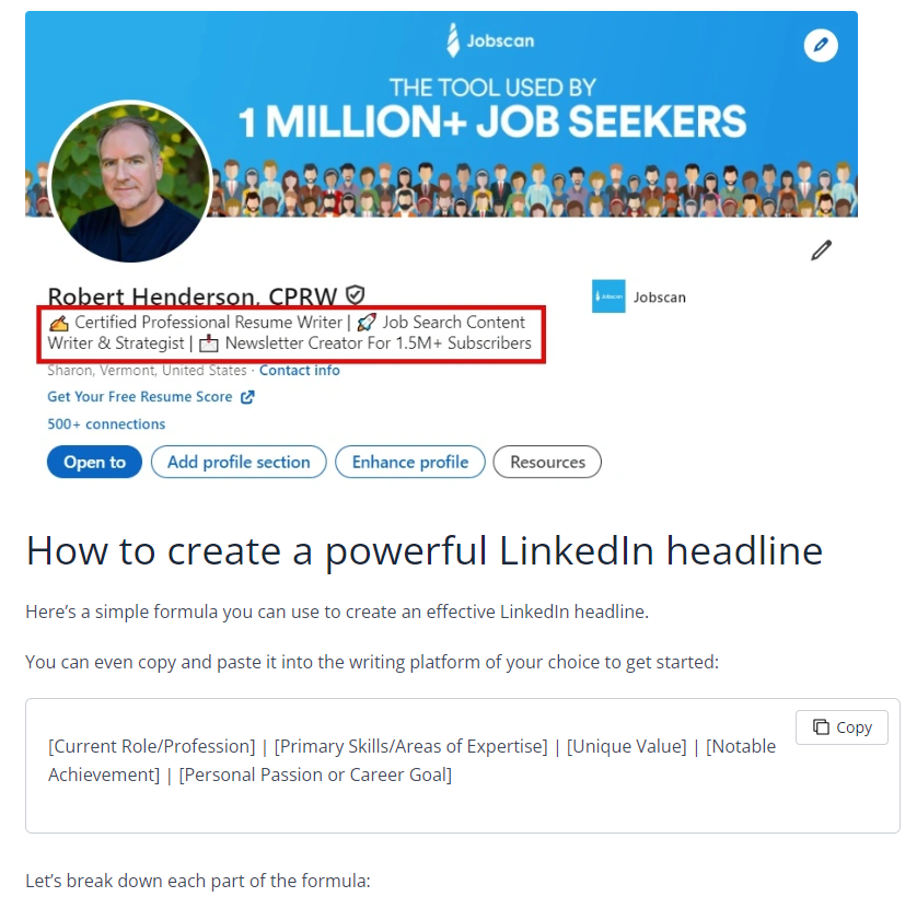 linkedin headline 3