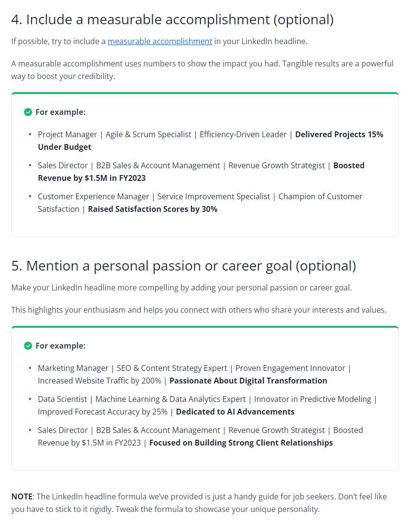 linkedin headline 5